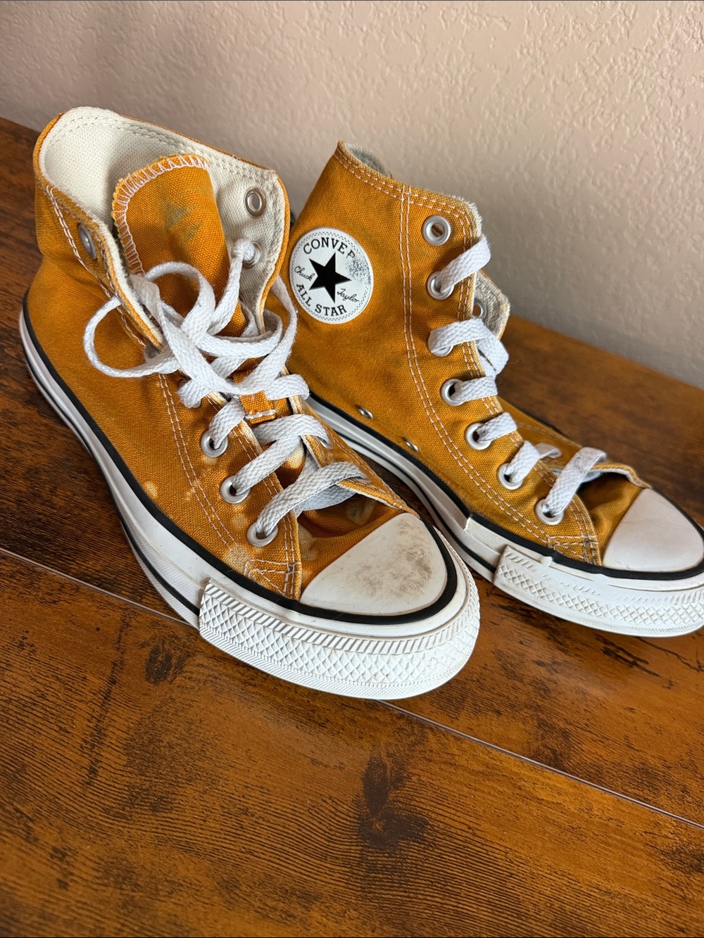 Converse High Top Sneakers - Mustard Yellow Size 6